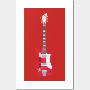 Guitar red Posters and Art